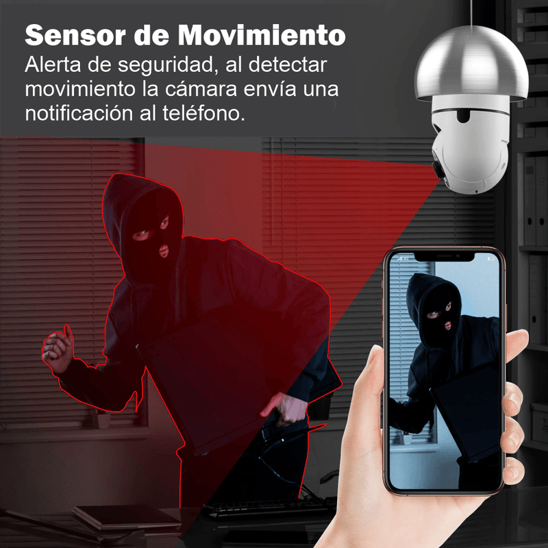 Cámara De Seguridad IP Wifi Bombillo 360 - Vinolli