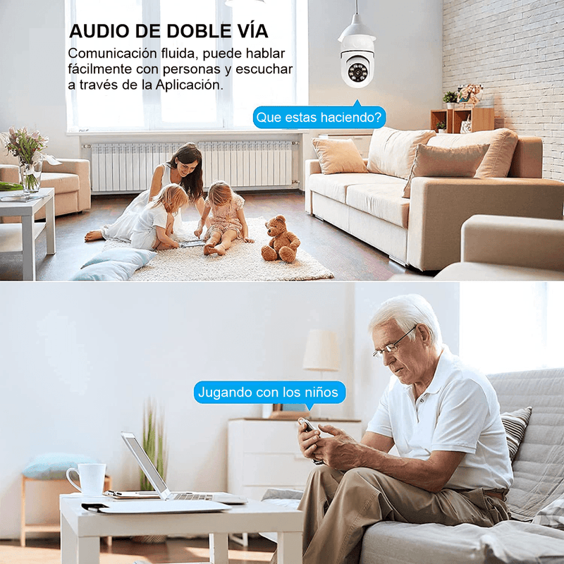 Cámara De Seguridad IP Wifi Bombillo 360 - Vinolli