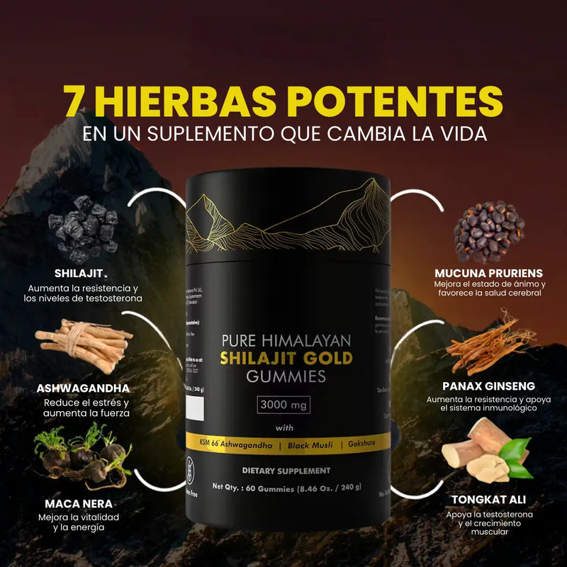 Shilajit Gold Gummies Himalaya 3000mg [ÚLTIMAS UNIDADES]